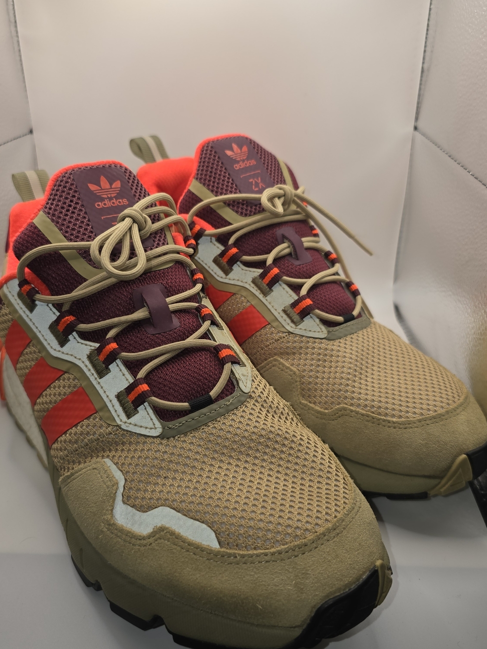 Adidas ZX 1K Boost Seasonality Beige Tone Victory Crimson Men’s Size 11